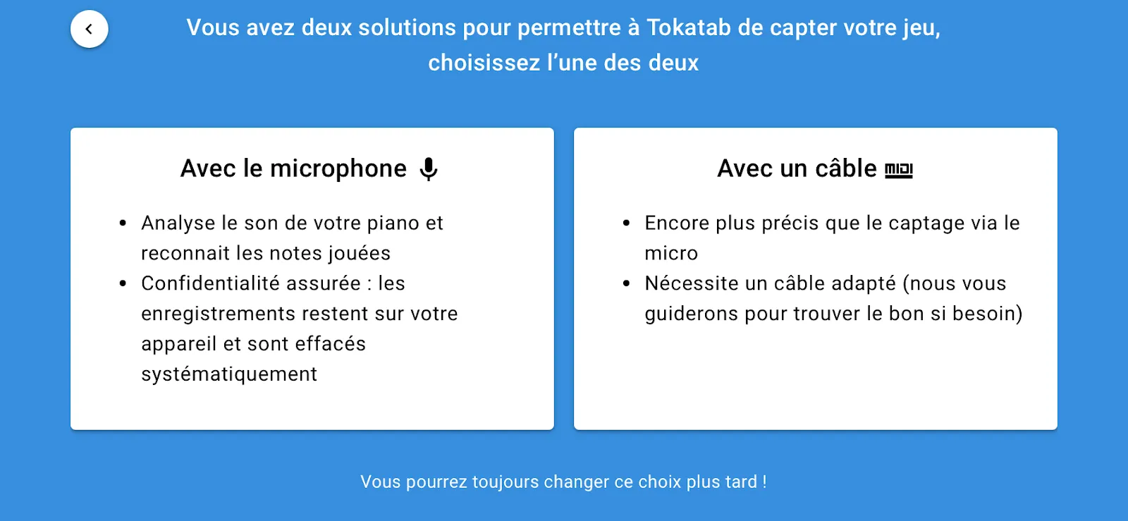 Tokatab - le mode écoute : choix du mode de captage