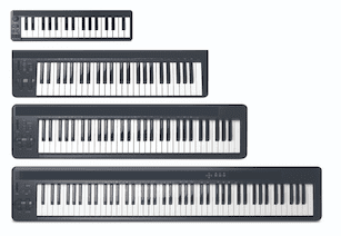 les tailles de claviers midis, clavier maitre 25 touches, clavier maitre 49 touches, clavier maitre 61 touches, clavier maitre 76 touches, clavier maitre 88 touches